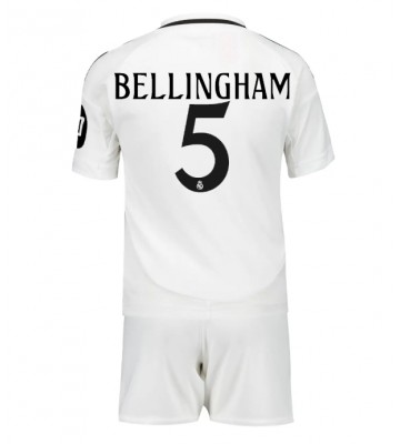 Real Madrid Jude Bellingham #5 Primera Equipación Niños 2024-25 Manga Corta (+ Pantalones cortos)